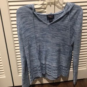 Blue hooded sweater
